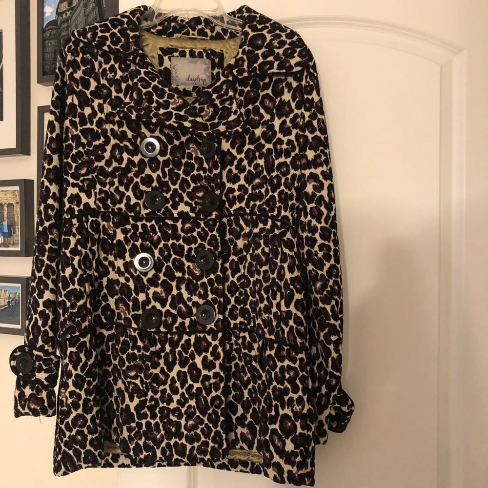 Cheetah print peacoat